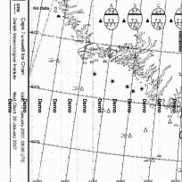 Partial FAX map of Greenland sent by Danish Weather FAX service, shortwave